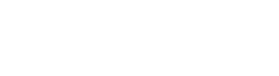 Il logo in bianco su fondo scuro